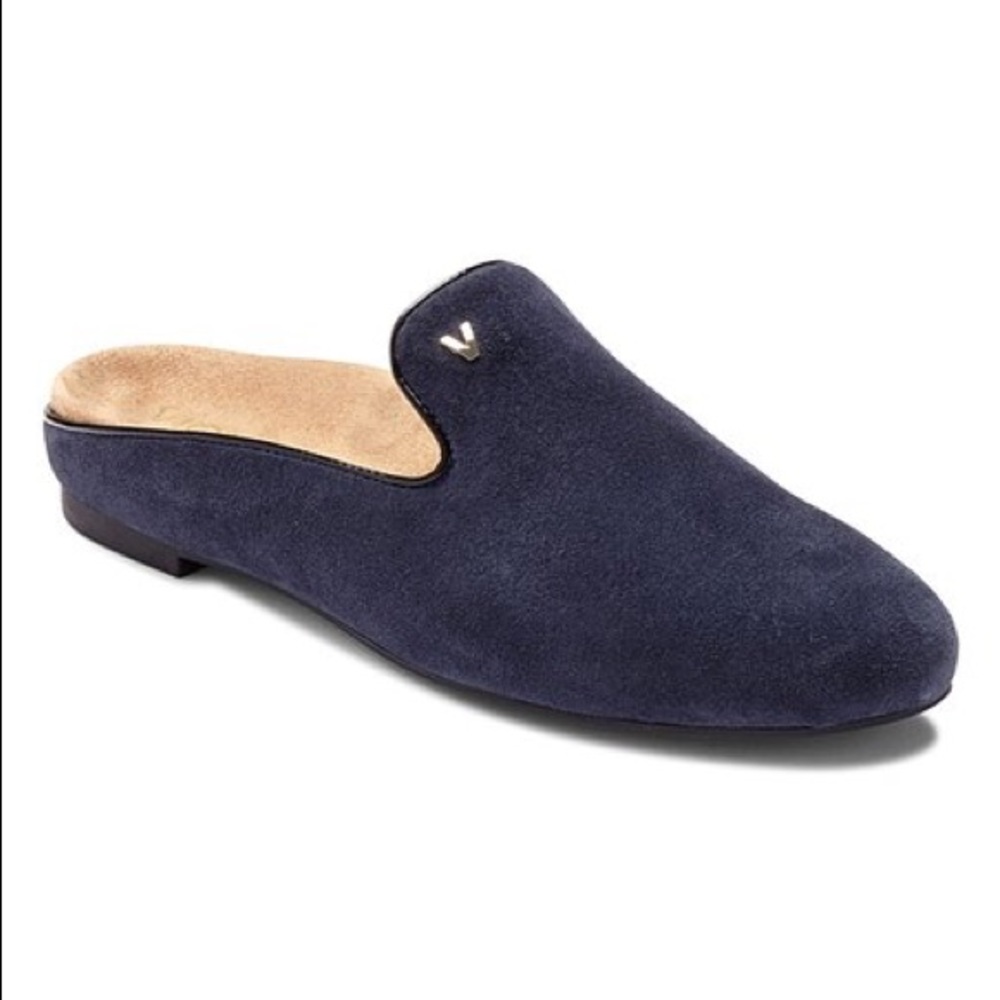 Vionic Navy Carnegie Suede Mule Sz 10